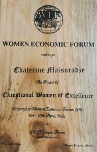 The Chairperson of GAACC received an Award at the Women Economic Forum in India